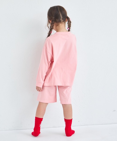 pairmanon（ペアマノン）の「【吸水速乾/襟がヨレにくい】ユニセックス ルーズシルエット ロゴプリント セットアップ（セットアップ・キッズ・ピンク/ブラウン/ベージュ・140/100/120/90/110/130/150）」の14枚目の写真