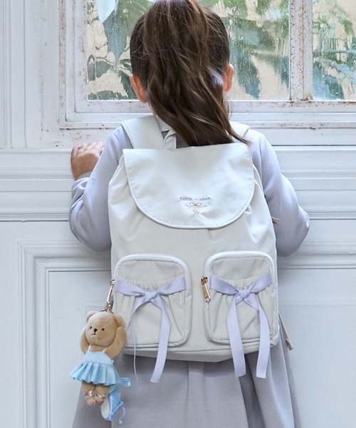 【大容量・軽量】ビッグリボンアレンジリュックサック/デイバッグ （グリーン） ミントグリーンリボンリュック