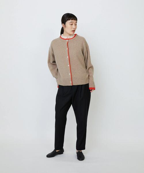 LOISIR(ロワズィール)の「メリノウール天竺カーディガン(カーディガン/ボレロ・レディース・ネイビー/オレンジ/ベージュ/オリーブ・FREE)」の6枚目の写真