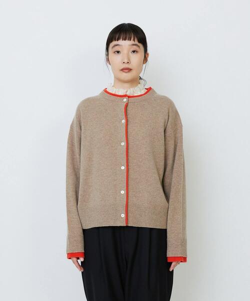 LOISIR(ロワズィール)の「メリノウール天竺カーディガン(カーディガン/ボレロ・レディース・ネイビー/オレンジ/ベージュ/オリーブ・FREE)」の9枚目の写真