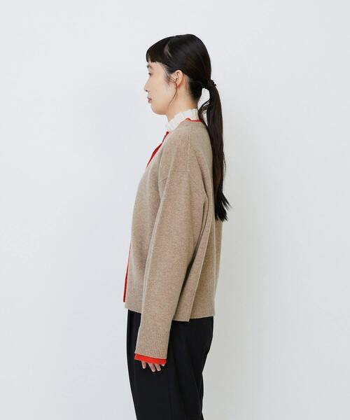 LOISIR(ロワズィール)の「メリノウール天竺カーディガン(カーディガン/ボレロ・レディース・ネイビー/オレンジ/ベージュ/オリーブ・FREE)」の10枚目の写真