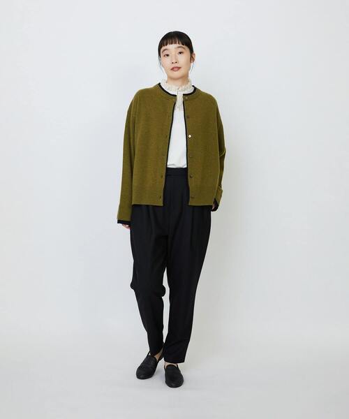 LOISIR(ロワズィール)の「メリノウール天竺カーディガン(カーディガン/ボレロ・レディース・ネイビー/オレンジ/ベージュ/オリーブ・FREE)」の12枚目の写真