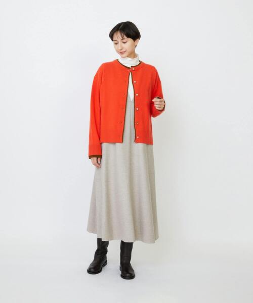 LOISIR(ロワズィール)の「メリノウール天竺カーディガン(カーディガン/ボレロ・レディース・ネイビー/オレンジ/ベージュ/オリーブ・FREE)」の20枚目の写真