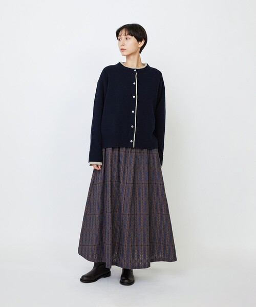 LOISIR(ロワズィール)の「メリノウール天竺カーディガン(カーディガン/ボレロ・レディース・ネイビー/オレンジ/ベージュ/オリーブ・FREE)」の9枚目の写真
