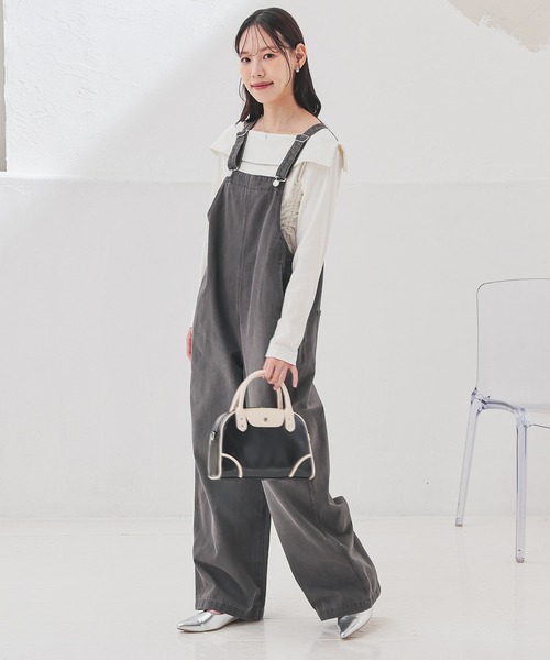 Honeys(ハニーズ)の「デニムオーバーオール(サロペット/オーバーオール・レディース・グレー/ブルー/ワンウォッシュ・L/M/S/SS)」の7枚目の写真