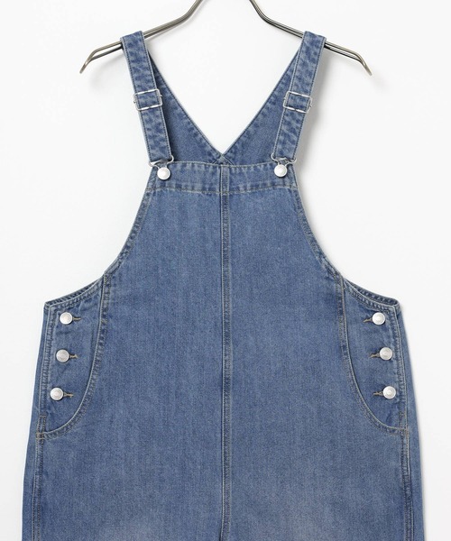Honeys(ハニーズ)の「デニムオーバーオール(サロペット/オーバーオール・レディース・グレー/ブルー/ワンウォッシュ・L/M/S/SS)」の19枚目の写真