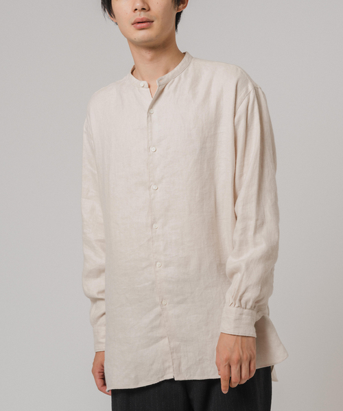 EDIFICE Herdmans リネン 23ss ワイドカラーシャツ　M 美品 EDIFICE Herdmans リネン 23ss ワイドカラーシャツ M 美品