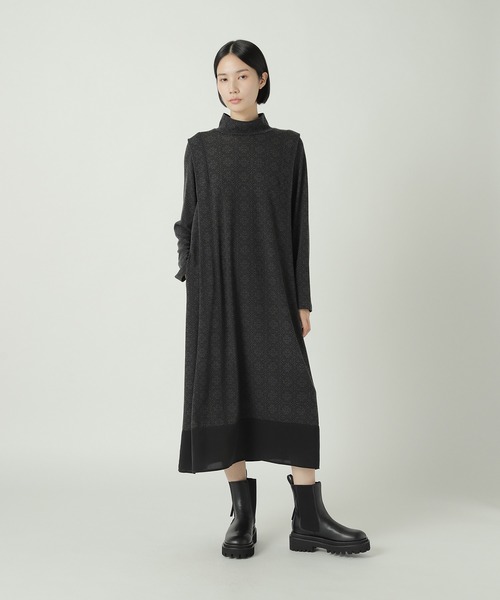 ZUCCa（ズッカ）の「タイルプリントジャージィー / ワンピース / S（ワンピース・レディース・ボルドー/オレンジ/ブラック・M size）」の7枚目の写真