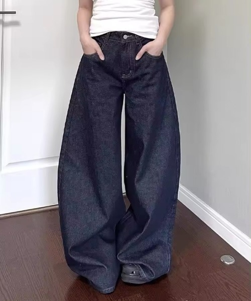 deux amour(ドゥーザムール)の「デニムワイドカーブパンツ(デニムパンツ・レディース・インディゴブルー・L/M)」の6枚目の写真