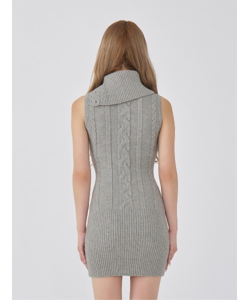 Darich デザインネックニットミニワンピース デザインネックニットミニワンピース（ワンピース）｜Darich