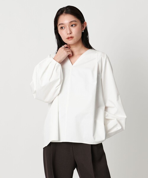 MARW UNITED ARROWS＞タック Vネック ブラウス（シャツ/ブラウス