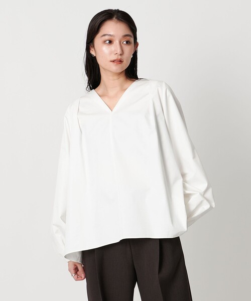 MARW UNITED ARROWS＞タック Vネック ブラウス（シャツ/ブラウス