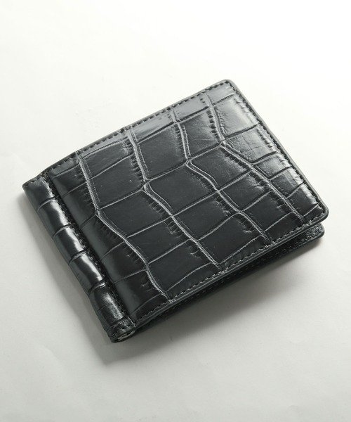 sankyo shokai(サンキョウショウカイ)の「クロコダイルレザー マネークリップ(札入れ/マネークリップ・メンズ・ダークグリーン/ブラック系/グレー系/ブルー/ウッド/グレー/ターコイズブルー/ダークブラウン/ネイビー/ブラック/ダークブラウン系/ターコイズブルー系/ネイビー系/ライトベージュ・FREE)」の5枚目の写真