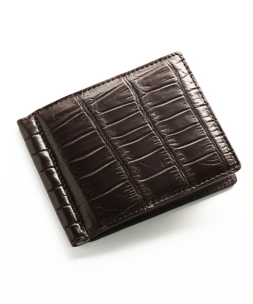 sankyo shokai(サンキョウショウカイ)の「クロコダイルレザー マネークリップ(札入れ/マネークリップ・メンズ・ダークグリーン/ブラック系/グレー系/ブルー/ウッド/グレー/ターコイズブルー/ダークブラウン/ネイビー/ブラック/ダークブラウン系/ターコイズブルー系/ネイビー系/ライトベージュ・FREE)」の8枚目の写真
