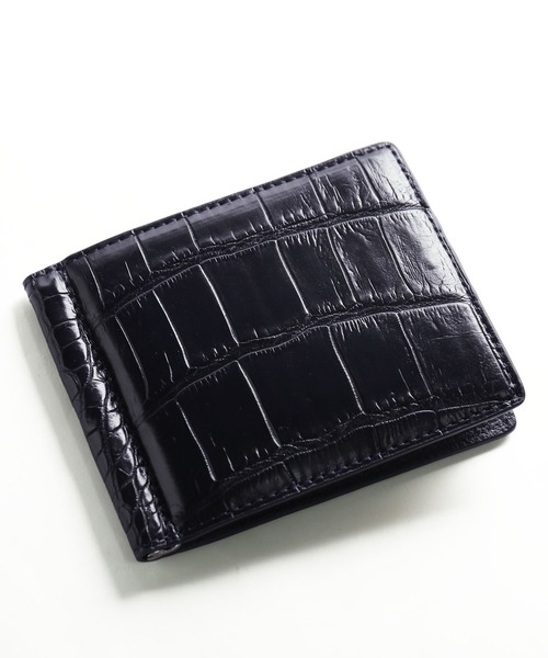 sankyo shokai(サンキョウショウカイ)の「クロコダイルレザー マネークリップ(札入れ/マネークリップ・メンズ・ダークグリーン/ブラック系/グレー系/ブルー/ウッド/グレー/ターコイズブルー/ダークブラウン/ネイビー/ブラック/ダークブラウン系/ターコイズブルー系/ネイビー系/ライトベージュ・FREE)」の14枚目の写真