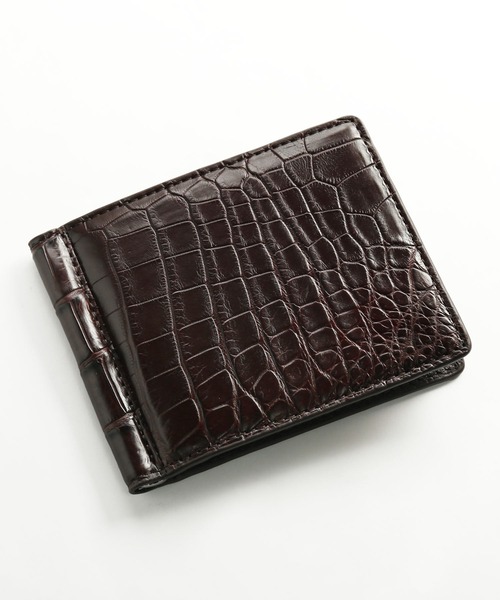 sankyo shokai(サンキョウショウカイ)の「クロコダイルレザー マネークリップ(札入れ/マネークリップ・メンズ・ダークグリーン/ブラック系/グレー系/ブルー/ウッド/グレー/ターコイズブルー/ダークブラウン/ネイビー/ブラック/ダークブラウン系/ターコイズブルー系/ネイビー系/ライトベージュ・FREE)」の6枚目の写真