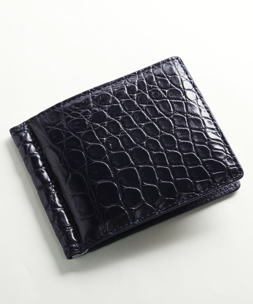 sankyo shokai(サンキョウショウカイ)の「クロコダイルレザー マネークリップ(札入れ/マネークリップ・メンズ・ダークグリーン/ブラック系/グレー系/ブルー/ウッド/グレー/ターコイズブルー/ダークブラウン/ネイビー/ブラック/ダークブラウン系/ターコイズブルー系/ネイビー系/ライトベージュ・FREE)」の11枚目の写真