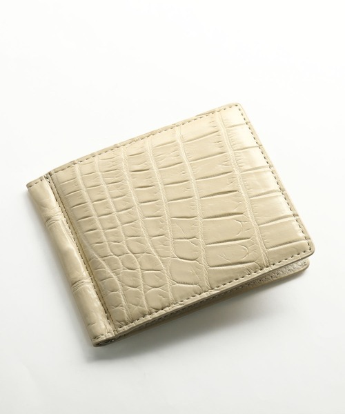 sankyo shokai(サンキョウショウカイ)の「クロコダイルレザー マネークリップ(札入れ/マネークリップ・メンズ・ダークグリーン/ブラック系/グレー系/ブルー/ウッド/グレー/ターコイズブルー/ダークブラウン/ネイビー/ブラック/ダークブラウン系/ターコイズブルー系/ネイビー系/ライトベージュ・FREE)」の9枚目の写真