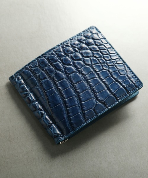 sankyo shokai(サンキョウショウカイ)の「クロコダイルレザー マネークリップ(札入れ/マネークリップ・メンズ・ダークグリーン/ブラック系/グレー系/ブルー/ウッド/グレー/ターコイズブルー/ダークブラウン/ネイビー/ブラック/ダークブラウン系/ターコイズブルー系/ネイビー系/ライトベージュ・FREE)」の13枚目の写真