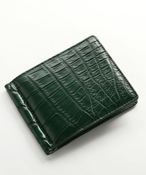 sankyo shokai(サンキョウショウカイ)の「クロコダイルレザー マネークリップ(札入れ/マネークリップ・メンズ・ダークグリーン/ブラック系/グレー系/ブルー/ウッド/グレー/ターコイズブルー/ダークブラウン/ネイビー/ブラック/ダークブラウン系/ターコイズブルー系/ネイビー系/ライトベージュ・FREE)」の10枚目の写真