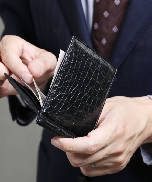 クロコダイルレザー マネークリップ（札入れ/マネークリップ）｜sankyo