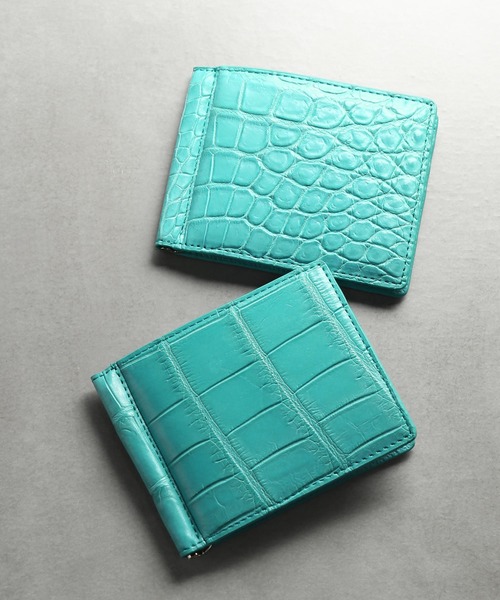sankyo shokai(サンキョウショウカイ)の「クロコダイルレザー マネークリップ(札入れ/マネークリップ・メンズ・ダークグリーン/ブラック系/グレー系/ブルー/ウッド/グレー/ターコイズブルー/ダークブラウン/ネイビー/ブラック/ダークブラウン系/ターコイズブルー系/ネイビー系/ライトベージュ・FREE)」の20枚目の写真