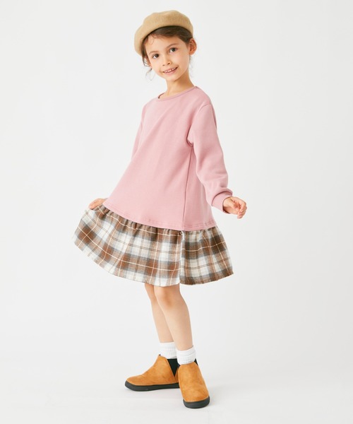 ever closet（エバークローゼット）の「【ぬくふわ】サイドリボンがかわいい裏シャギーワンピース（ワンピース・キッズ・ミント/アイボリー/チャコール/ベージュ系その他5/ピンク系その他4・130cm/120cm/110cm/100cm/140cm/150cm/90cm）」の5枚目の写真