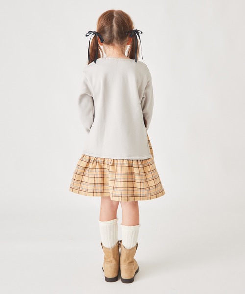ever closet（エバークローゼット）の「【ぬくふわ】サイドリボンがかわいい裏シャギーワンピース（ワンピース・キッズ・ミント/アイボリー/チャコール/ベージュ系その他5/ピンク系その他4・130cm/120cm/110cm/100cm/140cm/150cm/90cm）」の15枚目の写真