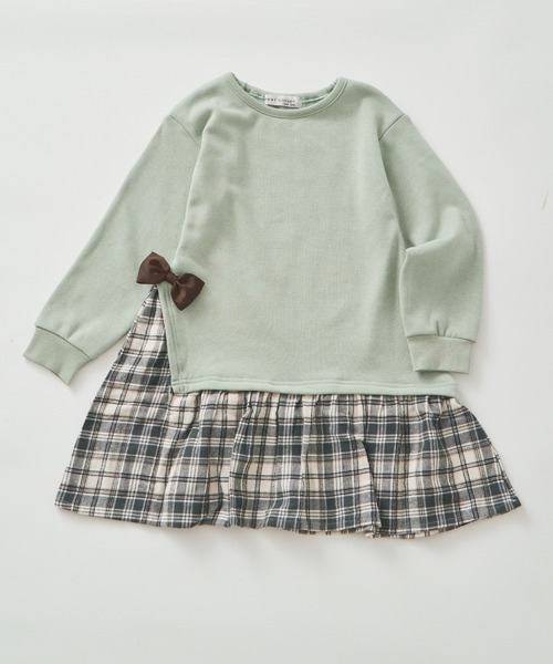 ever closet（エバークローゼット）の「【ぬくふわ】サイドリボンがかわいい裏シャギーワンピース（ワンピース・キッズ・ミント/アイボリー/チャコール/ベージュ系その他5/ピンク系その他4・130cm/120cm/110cm/100cm/140cm/150cm/90cm）」の17枚目の写真