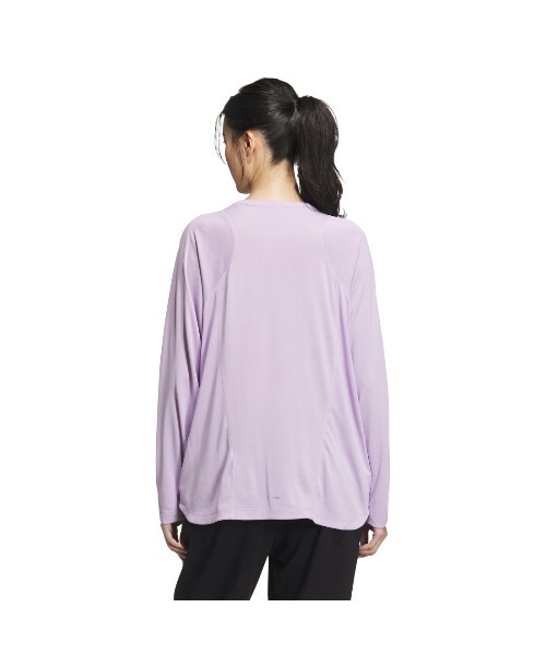 adidas(アディダス)の「アディダス adidas ラックスフロー ルーズフィット 長袖Tシャツ(Tシャツ/カットソー・レディース・ライラック/ブラック・S/XL/L/M)」の4枚目の写真