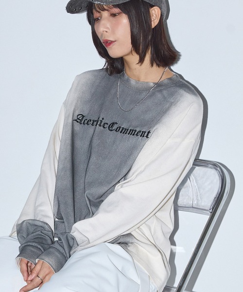 Anchor Smith(アンカー スミス)の「スプレー加工レタリング刺繍クルーネックロンT(Tシャツ/カットソー・レディース・オフホワイト/ブラック/ブラウン・M/L)」の18枚目の写真
