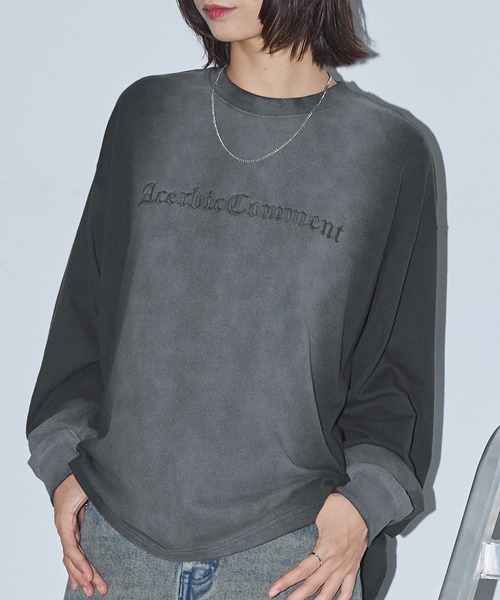 Anchor Smith(アンカー スミス)の「スプレー加工レタリング刺繍クルーネックロンT(Tシャツ/カットソー・レディース・オフホワイト/ブラック/ブラウン・M/L)」の5枚目の写真