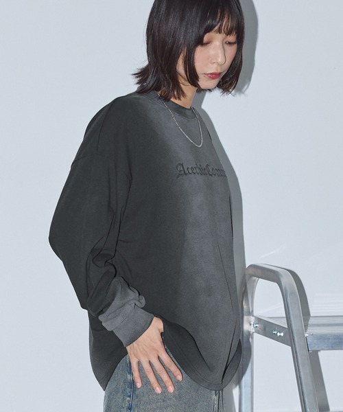 Anchor Smith(アンカー スミス)の「スプレー加工レタリング刺繍クルーネックロンT(Tシャツ/カットソー・レディース・オフホワイト/ブラック/ブラウン・M/L)」の10枚目の写真