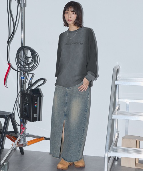 Anchor Smith(アンカー スミス)の「スプレー加工レタリング刺繍クルーネックロンT(Tシャツ/カットソー・レディース・オフホワイト/ブラック/ブラウン・M/L)」の12枚目の写真