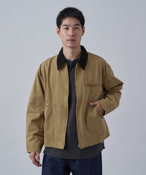 B.C STOCK（ベーセーストック）の「【PLANET OF EARTH】ピグメント加工 ダックショートブルゾン（ブルゾン・メンズ・ブラック/ベージュ/レッド・LARGE/MEDIUM）」の3枚目の写真