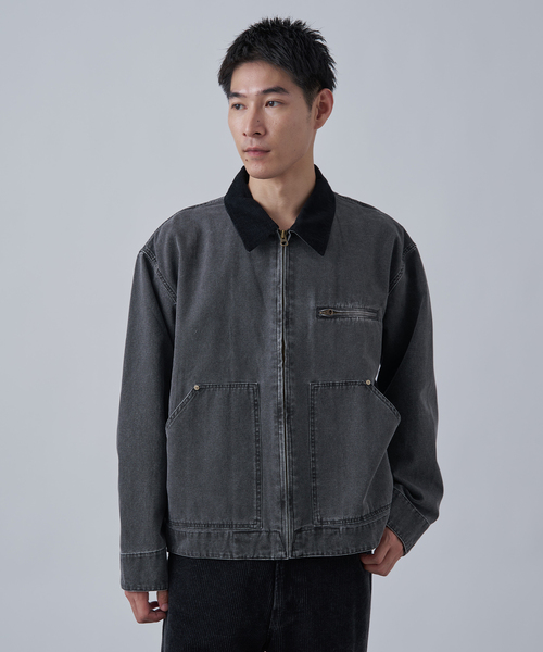 セール】【PLANET OF EARTH】ピグメント加工 ダックショートブルゾン