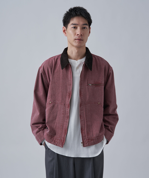 B.C STOCK（ベーセーストック）の「【PLANET OF EARTH】ピグメント加工 ダックショートブルゾン（ブルゾン・メンズ・ブラック/ベージュ/レッド・LARGE/MEDIUM）」の12枚目の写真