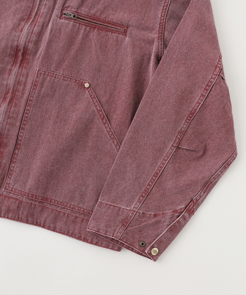 B.C STOCK（ベーセーストック）の「【PLANET OF EARTH】ピグメント加工 ダックショートブルゾン（ブルゾン・メンズ・ブラック/ベージュ/レッド・LARGE/MEDIUM）」の6枚目の写真