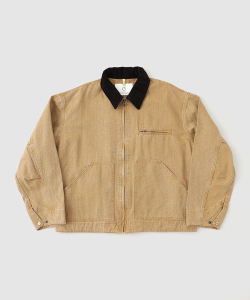 B.C STOCK（ベーセーストック）の「【PLANET OF EARTH】ピグメント加工 ダックショートブルゾン（ブルゾン・メンズ・ブラック/ベージュ/レッド・LARGE/MEDIUM）」の4枚目の写真