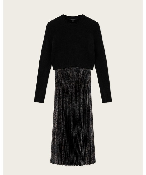 ALLSAINTS（オールセインツ）の「EVIA 2-IN-1 DRESS | EVIA 2-IN-1 ドレス・ワンピース（ワンピース・レディース・ブラック系その他・XS/S/M/L）」の8枚目の写真