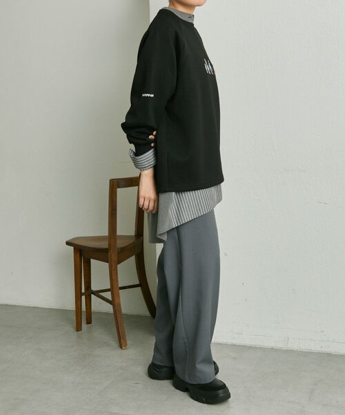 ear PAPILLONNER（イアパピヨネ）の「《手洗い可》sampo×earコラボ スペーストイスウェット（Tシャツ/カットソー・レディース・ブラック/グレー・FREE）」の3枚目の写真