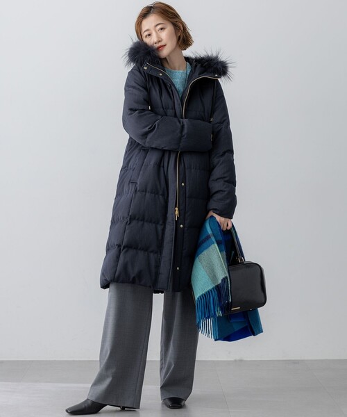 セール】【撥水加工】ブライトウール ロングダウンコート（ダウン