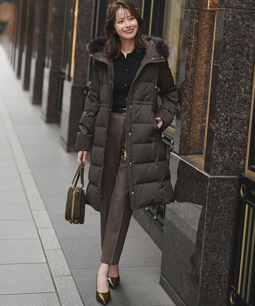 セール】【撥水加工】ブライトウール ロングダウンコート（ダウン