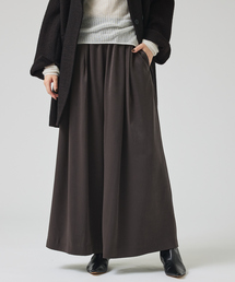 qualite | ピーチサテンフレアーパンツ/秋服/冬服/オフィスカジュアル/ワイドパンツ(その他パンツ)