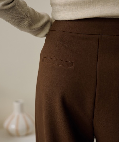 LAULEN（ローレン）の「double tuck wide pants /ソリッドカラーダブルタックワイドパンツ（その他パンツ・レディース・ワインレッド/グレー/ブラック/ベージュ・S/M）」の14枚目の写真