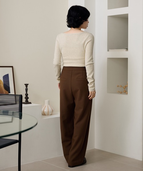 LAULEN（ローレン）の「double tuck wide pants /ソリッドカラーダブルタックワイドパンツ（その他パンツ・レディース・ワインレッド/グレー/ブラック/ベージュ・S/M）」の19枚目の写真