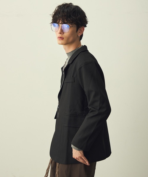 Shoowtime（ショウタイム）の「Zip-Up Tailored Jacket / ジップアップテーラードジャケット（テーラードジャケット・メンズ・ブラック/ベージュ・LARGE/MEDIUM/X-LARGE）」の11枚目の写真