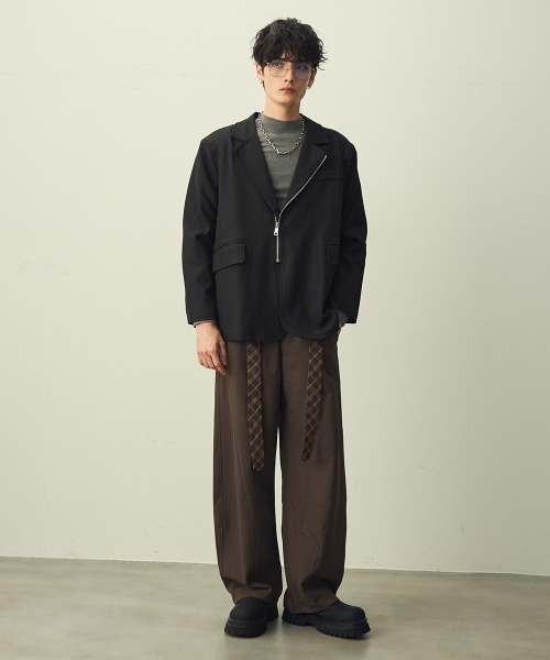 Shoowtime（ショウタイム）の「Zip-Up Tailored Jacket / ジップアップテーラードジャケット（テーラードジャケット・メンズ・ブラック/ベージュ・LARGE/MEDIUM/X-LARGE）」の13枚目の写真