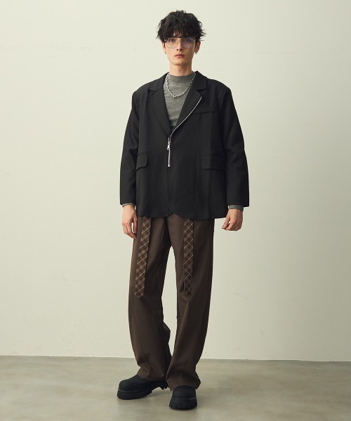 Shoowtime（ショウタイム）の「Zip-Up Tailored Jacket / ジップアップテーラードジャケット（テーラードジャケット・メンズ・ブラック/ベージュ・LARGE/MEDIUM/X-LARGE）」の16枚目の写真