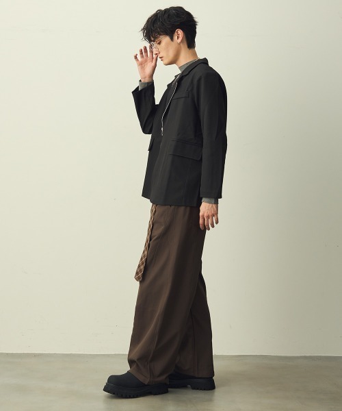Shoowtime（ショウタイム）の「Zip-Up Tailored Jacket / ジップアップテーラードジャケット（テーラードジャケット・メンズ・ブラック/ベージュ・LARGE/MEDIUM/X-LARGE）」の18枚目の写真
